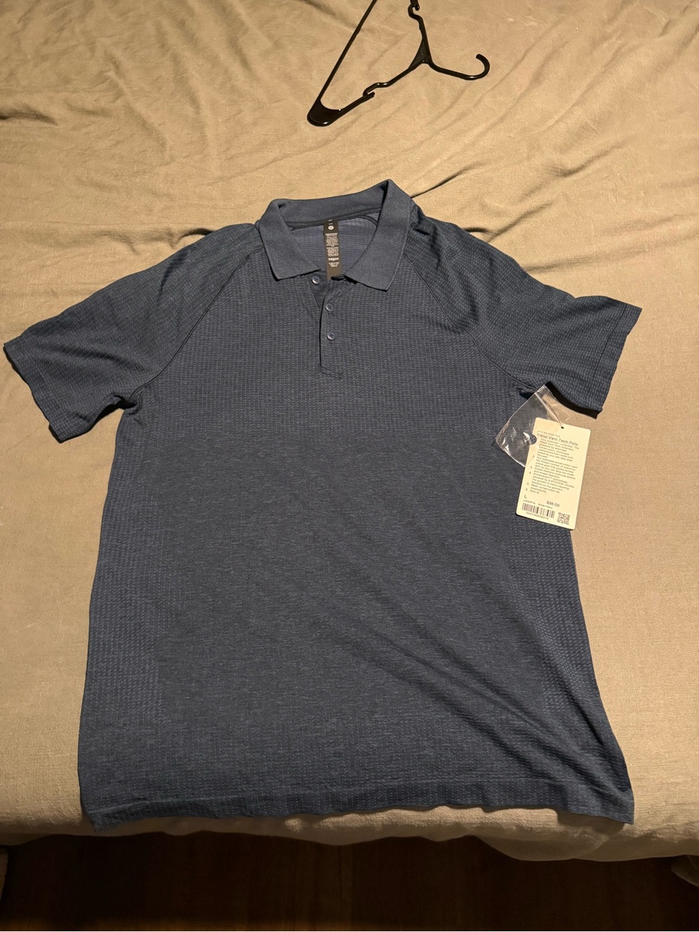 lululemon athletica Men's Navy Blue Textured Polo